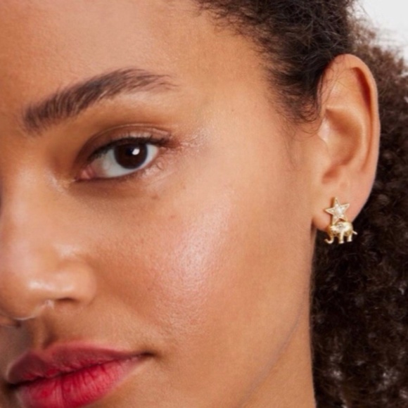 NWT Kate Spade WINTER CARNIVAL EARRINGS Gold Tone CZ Crystals Pearl UNIQUE STUDS - Picture 7 of 7